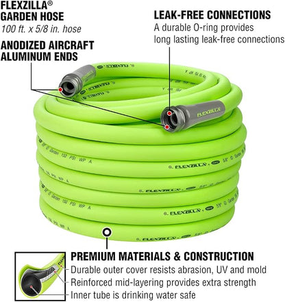 Suncast Hose Reel and Flexzilla Garden Hose Bundle