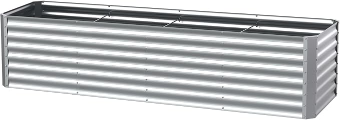 8X2X2ft (1 Pack) Galvanized Raised Garden Bed,Outdoor Planter Box Metal Patio Kit Planting Bed for Vegetables Flowers Herb
