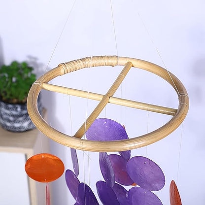 WaigN Wind Chime Circles, DIY Wind Chimes Long Lasting House Garden Wind Chime Parts Transparent Top Circles of Wind Chime or Frames of Round Wind Chimes Patio Wind Chime Ring, Outdoor Décor