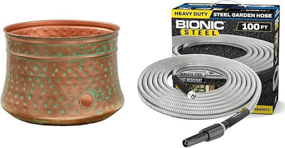 Liberty Garden 1917 Hose Pot Bundle with Bionic Steel 100 FT 304 Stainless Steel Garden Hose - 2024 Model