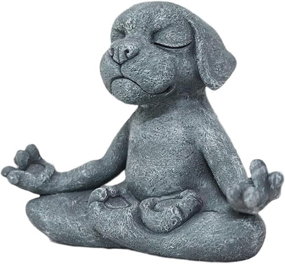 Meditating Dog Statue Buddha, Zen Dog, Zen Garden Frog Figurines for Home and Garden Decor, Frog Decorations Gift Ideas for Desk Office Bedroom Outdoor Yard Lawn (Dog)