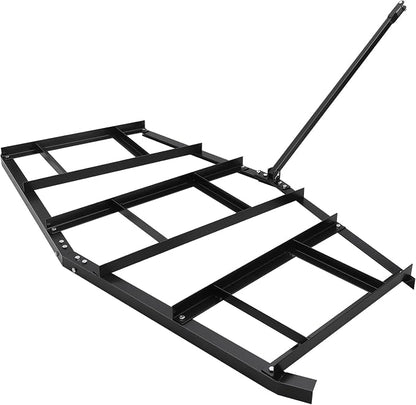 Driveway Drag 84" Width Steel Drag Harrow with Adjustable Bars, Support Up to 50 Lbs, Heavy Duty Yard Leveling Tools Pin Style Tow Behind Land Leveler for Tractors, Atvs, Utvs