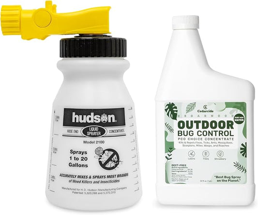 Cedarcide Outdoor Bug Control Concentrate | Kills & Repels Mosquitoes, Fleas, Mites & More with Natural Essential Oils | Family & Pet-Safe | PCO Choice | Quart with Sprayer Included
