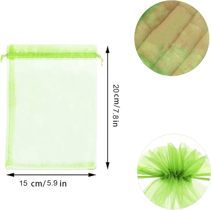 30 Pcs 5.9''×7.8'' Drawstring Fruit Netting Bags, Reusable Garden Netting Bags, Medium Fruit Protection Bags, Fruit Cover Mesh Bag for Fruit Trees Vegetable Floral