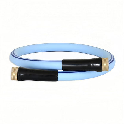 Atlantic 4 ft Female to Female Garden Hose, Blue 5/8" Leader Water Hose | Perfect for Hose Reels & Dehumidifiers – with Solid Brass Connectors