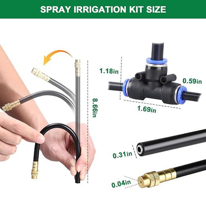 Drip Irrigation System, 2026-Upgrade 200Ft 1/4" Garden Watering System with 40 Pcs 360° Adjustable Copper Nozzles, DIY Kit for Garden, Lawn, Greenhouse, Raised Beds & Outdoor Plants