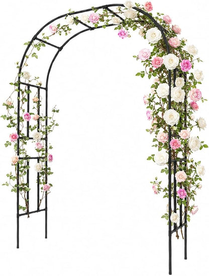 Garden Arch, 94.5’’x59.1’’ Arbor Trellis, Garden Arch Trellis for Climbing Plants Outdoor, Arbor for Flower, Climbing Vine Vegetable, Fruit and Lawn(Black)