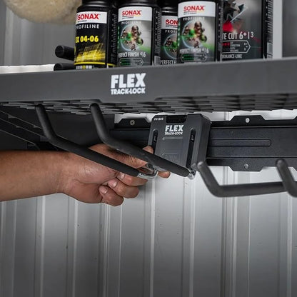 FLEX Track-Lock Wall Mount Storage System Large Folding Dual Straight Hook 2 Pack - FS1508-2