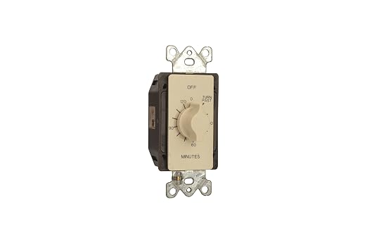 TORK A502H Spring-Wound in-Wall Twist Timer, 2-Hour Length and Ivory Face, 12 AWG / 125-277V, for Automatic Shutoff of Fans and Lights