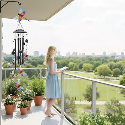Wind Chimes for Outside,Metal Windchimes Outdoors,Wind Bells Hanging Decorate for Patio,Garden,Backyard or Porch,Gardening Gifts for Bird Lover,Women,Men/Mom,Birthday Party Decorations (Dragonfly)