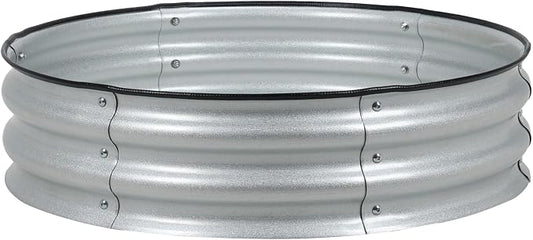 Aoodor 9" Tall 30" Metal Raised Garden Bed, Outdoor Planter Box and Raised Garden Kit for Vegetables, Flowers, Arugula and Herbs, Silver