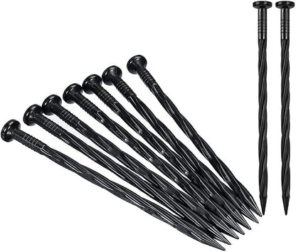 Plastic Landscape Anchoring Spikes 150 Pcs 8 Inch Nylon Spiral Landscape Spikes for Yard, Garden Lawn, Weed Barriers, Artificial Turf, Tent