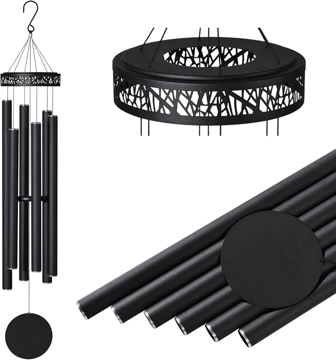 Suntimber 48" Large Wind Chimes for Outside Deep Tone, 6 Heavy Tubed Tubes | Memorial Sympathy Gifts for loss of loved one, Low Tone WindChimes Outdoor Clearance for Garden Yard Patio & Lawn