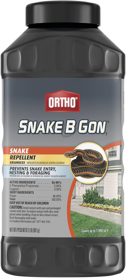 Ortho Snake B Gon1 Repellent Granules, Snake Repellent for Yard - No-Stink Formula, Covers Up to 1,440 sq. ft., 2 lbs.