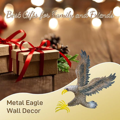 VEWOSTAR Eagle Metal Wall Art for Living Room 23.6”H X 22.4” L Handmade Large Eagle Wall Sculptures Modern Wall Art Hanging Decor for Indoor Outdoor