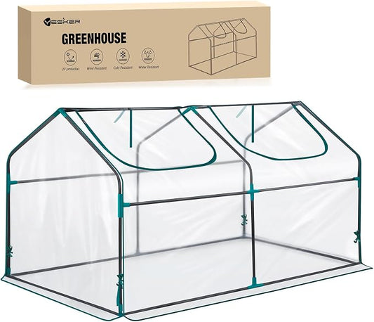 Yesker Mini Greenhouse 71"x36"x36" Portable Small Green House for Indoor Outdoor Greenhouses with PVC Cover Compact Greenhouses Kit for Winter Gardening Balcony Patio Outside Backyard Plant Protection