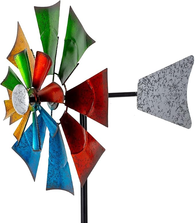 Viveta Metal Wind Spinners Outdoor, Colorful Kinetic Wind Spinner | Garden Wind Sculptures & Spinners for Outdoor Patio Yard Decor