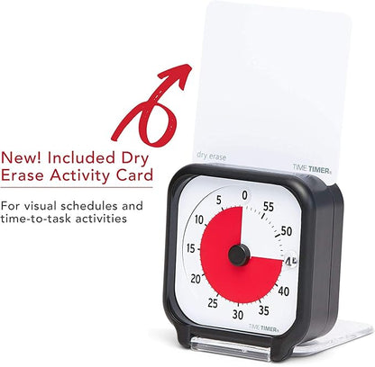 Time Timer 3 inch Visual Timer — 60 Minute Kids Desk Countdown Clock with Dry Erase Activity Card and Desktop App Access — for Kids Classroom, Homeschool Study Tool, Task Reminder, Home and Kitchen