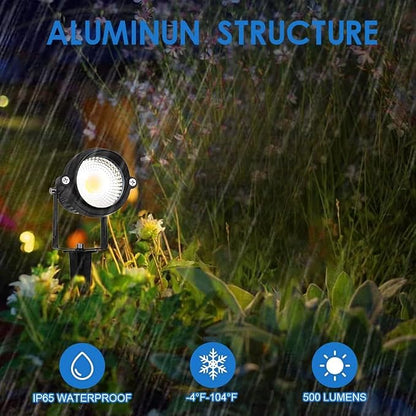 5W Spot Lights Outdoor 5000K Daylight White Flag Pole Light 12V~24V AC/DC LED Landscape Spotlights, Waterproof Low Voltage Landscape Lighting for Yar (12)