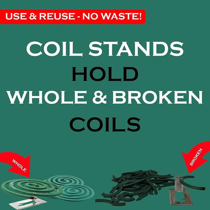 W4W Mosquito Repellent Coils - Outdoor Use Reaches Up to 10 feet - Each Burns for 5-7 Hours (Three Pack Contains 12 coils & 6 Stands)