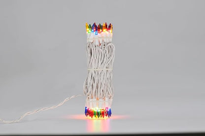 Brite Star 100 Count Mini String Christmas Lights, Multi - 22 feet Indoor/Outdoor Christmas Tree Lights with White Wire