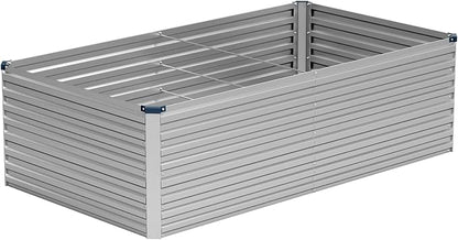 Vengarus 6x3x2ft Galvanized Raised Garden Bed,Metal Raised Beds Kit Silver | 2FT Deep Root Elevated Garden Planter Box, Corrugated Steel, Open Bottom, Rustproof All Weather, Large Vegetable Flower Bed