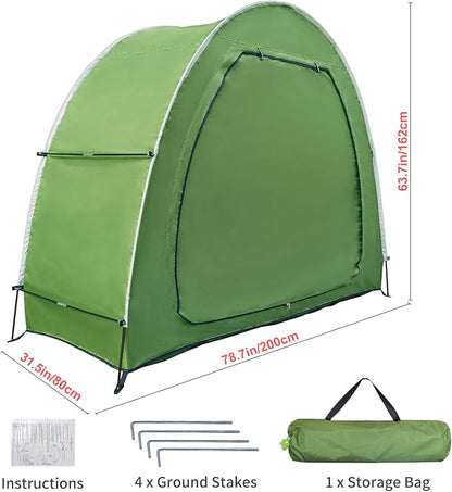 HuaKastro Outdoor Bike Cover Bicycle Tent for 2 Bikes, Waterproof Oxford Storage Tent, Foldable Bike Shelter for Camping
