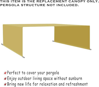 Alion Home Waterproof Pergola Cover - Universal Replacement Canopy (12' L x 8' W, Sand)