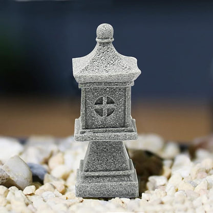 Saihisday 3pcs Miniature Pagoda Statues Japanese Style Pagoda Lantern Asian Decor Square Chinese Pagoda Statue for Zen Garden Indoor Outdoor Decor Micro Rockery Landscape Kit