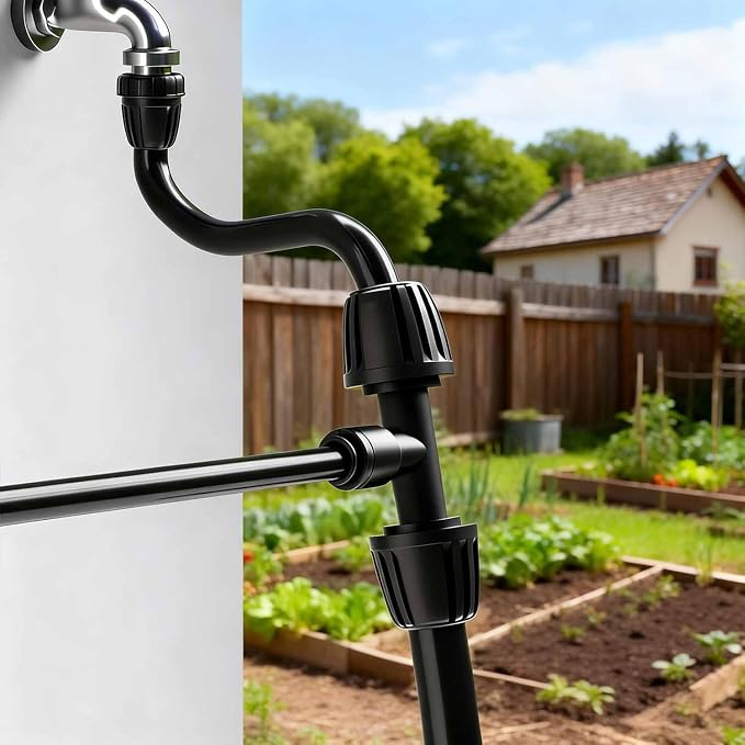 RedChili 8 Pcs Quick Connect 1/2" to 1/4" Drip Irrigation Fittings, Dripline 1/2 Inch (1/2" ID x0.6-0.65" OD) To 1/4 Inch Reducing Tee Adapter Drip Tubing 1/2" to 1/4" Irrigation 3 Way Connectors