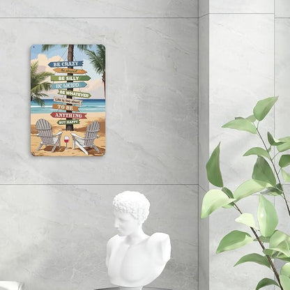 mmiishe vintage metal signs retro home decor surf board decor for bedroom office wall beach wall art beachy room decor home metal gifts for women men 8x12 Inches Birthday Anniversary Decoration