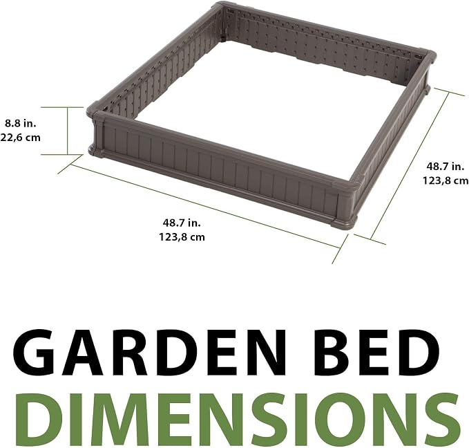 LIFETIME 60069 Raised Garden Bed Kit, 4 x 4', Brown