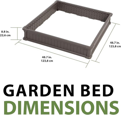 LIFETIME 60069 Raised Garden Bed Kit, 4 x 4', Brown