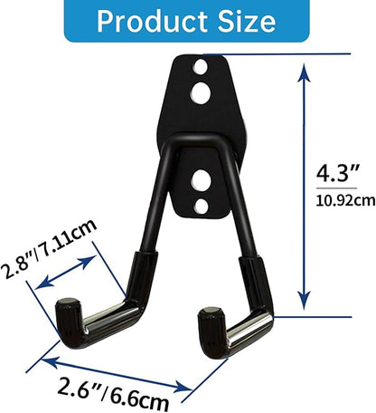 GeeWatom Garage Storage Utility Hooks，Garage Garden Tool Organizer，Steel Wall Mount Hooks, Garden Small U Hooks (6 Pack-Black)