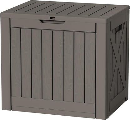 Greesum 40 Gallon Outdoor Package Delivery Box with Lock, Waterproof Secure Parcel Drop Box for Porch, Double-Wall Resin Storage, Brown