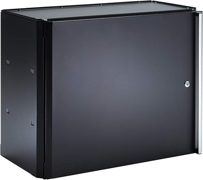 Trinity 24 Inch Garage Wall Storage Cabinet, 22 Gauge Steel, Wall-Mount, Adjustable Shelf and Reversible Door for Tools, Cleaning Supplies, and More, Black