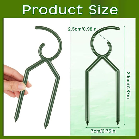 Taiyin 30 Pcs 3/4 Inches Garden Hose Guide Stakes Holder Garden Hose Green Holder Spike for Outside Yard Lawn Flower Beds Irrigation Sprinkler Protect Plant