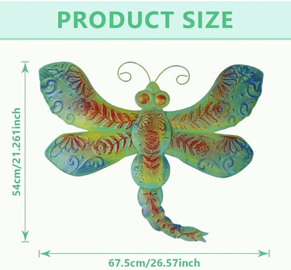 dreamskip 26" Metal Dragonfly Outdoor Wall Decor, Large 3D Wall Art for Yard Patio Fence Decoration, Garden Wall Decor Gift for Mom Women (Bronze)