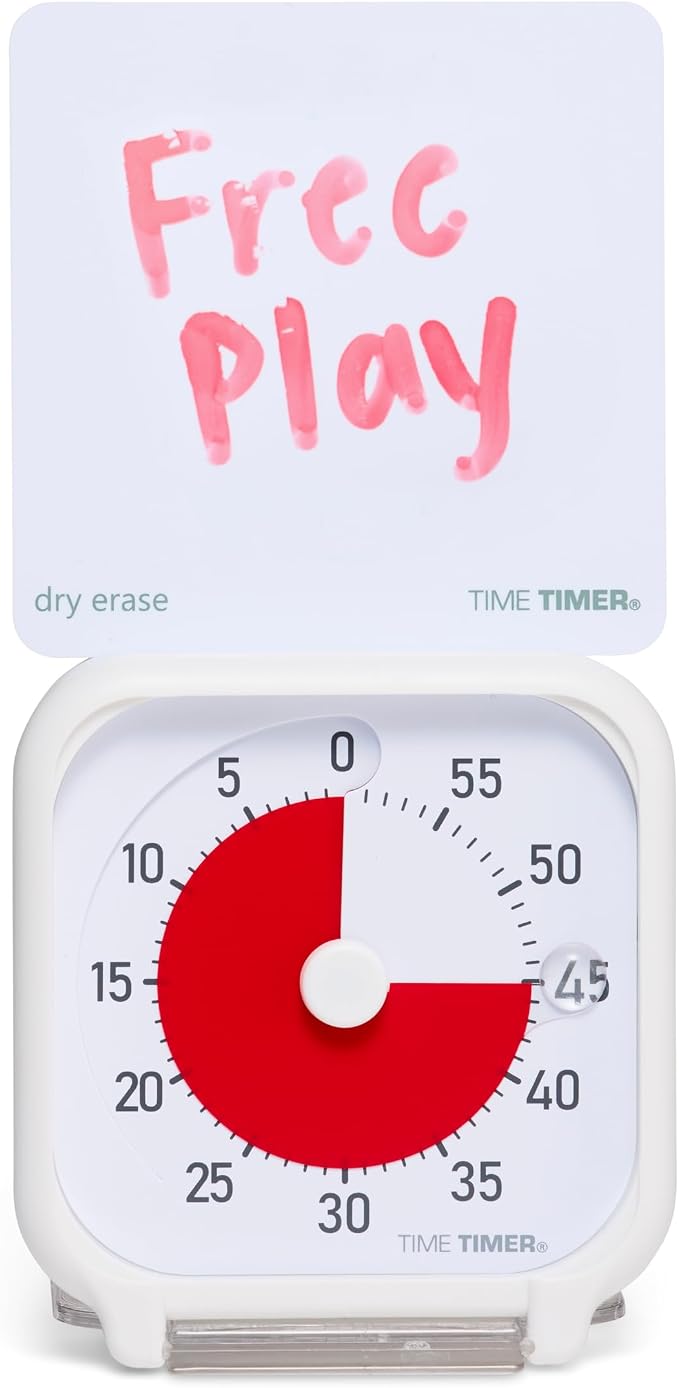 Time Timer 3 Inch Visual Timer – 60-Minute Quiet Portable Countdown Timer for Kids, Teachers, Students & Adults – Helps with Focus, Transitions, ADHD, Autism & Time Blindness – (Red & White)