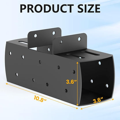 2 Pcs 4"x 4" 3-Way T-Shape Pergola Bracket Kit (Actual:3.6 "x3.6 ) | Woodwork Right Angle Corner DIY Brackets For Gazebos|Carports log|Cabins and Other Outdoor Structures.