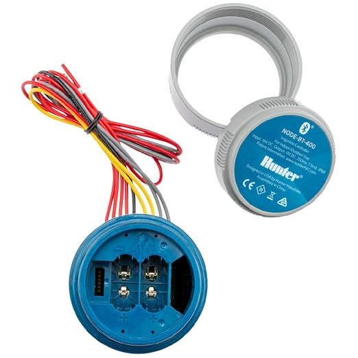 Hunter NODE-BT-100 Battery Sprinkler Timer, 1-Zone Controller with Solenoid | Bluetooth battery irrigation controller with DC-latching solenoid, app control, for drip or remote systems