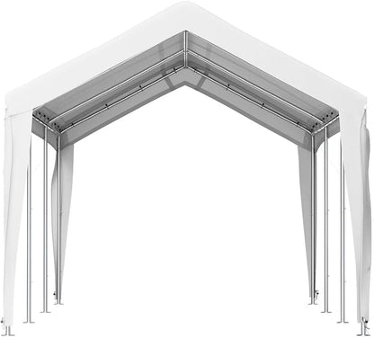 VEVOR Carport Replacement Canopy Cover, 10 x 20 ft, Ripstop Triple-Layer PE Fabric Garage Top Tarp Shelter Cover, UV Resistant Waterproof Car Cover Tent for Carports (Frame is not Included), White