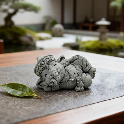 livelyfish Small Elephant Statue Sandstone Figurine Hindu Meditation Buddha Sculpture for Fish Tank Aquarium Decoration (G)