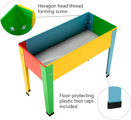 Metal Raised Garden Bed,Raised Planter Box with Legs,Herbs and Vegetables Planter Suitable for Outdoor Patio Deck and Porch (Multi Color)