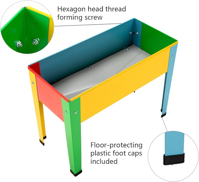 Raised Garden Bed, Garden Raised Planter Box with Legs, Galvanized Garden Planter for Herbs and Vegetables (Multi-Colored)