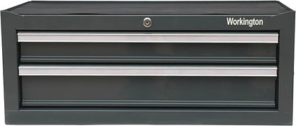 Workington Industrial 2 Drawers Portable Metal Intermediate Box, 26" Middle Tool Chest Cabinet with Ball Bearing Drawer Slides, Steel Tool Storage Box Organizer 4008 Gray
