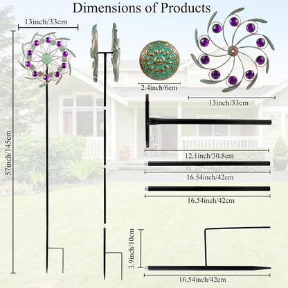 Viveta Outdoor Wind Spinners, Wind Sculpture, Windmill for Yard and Garden | Metal,Double-Sided,for Yard and Garden