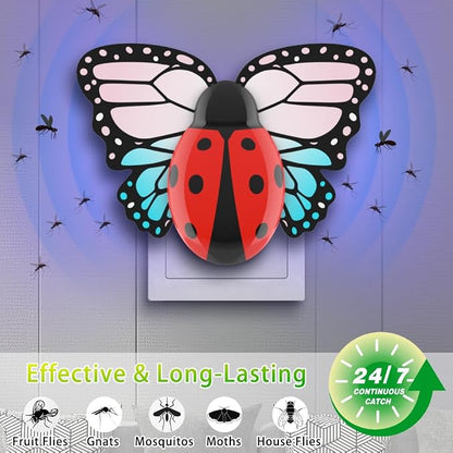 Flying Insect Trap Indoor Refills, Light Fly Trap Captures Flies, Fruit Flies, Gnats, Moths, Mosquito and Other Flying Houseflies,10 Glue Cards - No Plug in Mosquito Trap