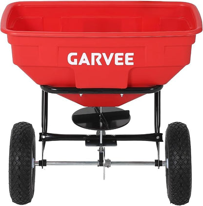 Tow Behind Broadcast Spreader, 125 LBS Large Capacity Universal Hook Tow & Push Lawn Spreader, 9.8 ft Spreading Width 30 Adjustable Settings, Compatible with UTV ATV Riding Mower & Most Tractors
