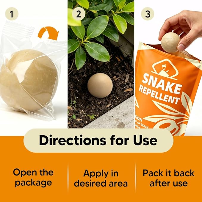 Snake Repellent for Outdoors, Snake Repellent Indoor, Snake Deterrent for Yard Pet Safe, Snake Out Repellant for Garden/Lawn/Garage - 8 Pack